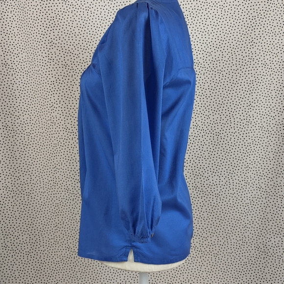 H&M Cobalt Button Down Blouse (Size: 6) - Picture 7 of 12